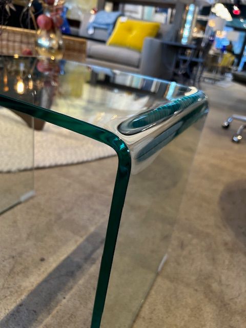 Curved Glass waterfall side or coffee table