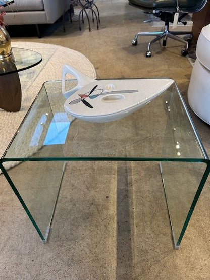 Curved Glass waterfall side or coffee table