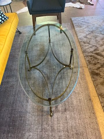 Late 20th Century Vintage La Barge Brass &amp; Glass Coffee Table