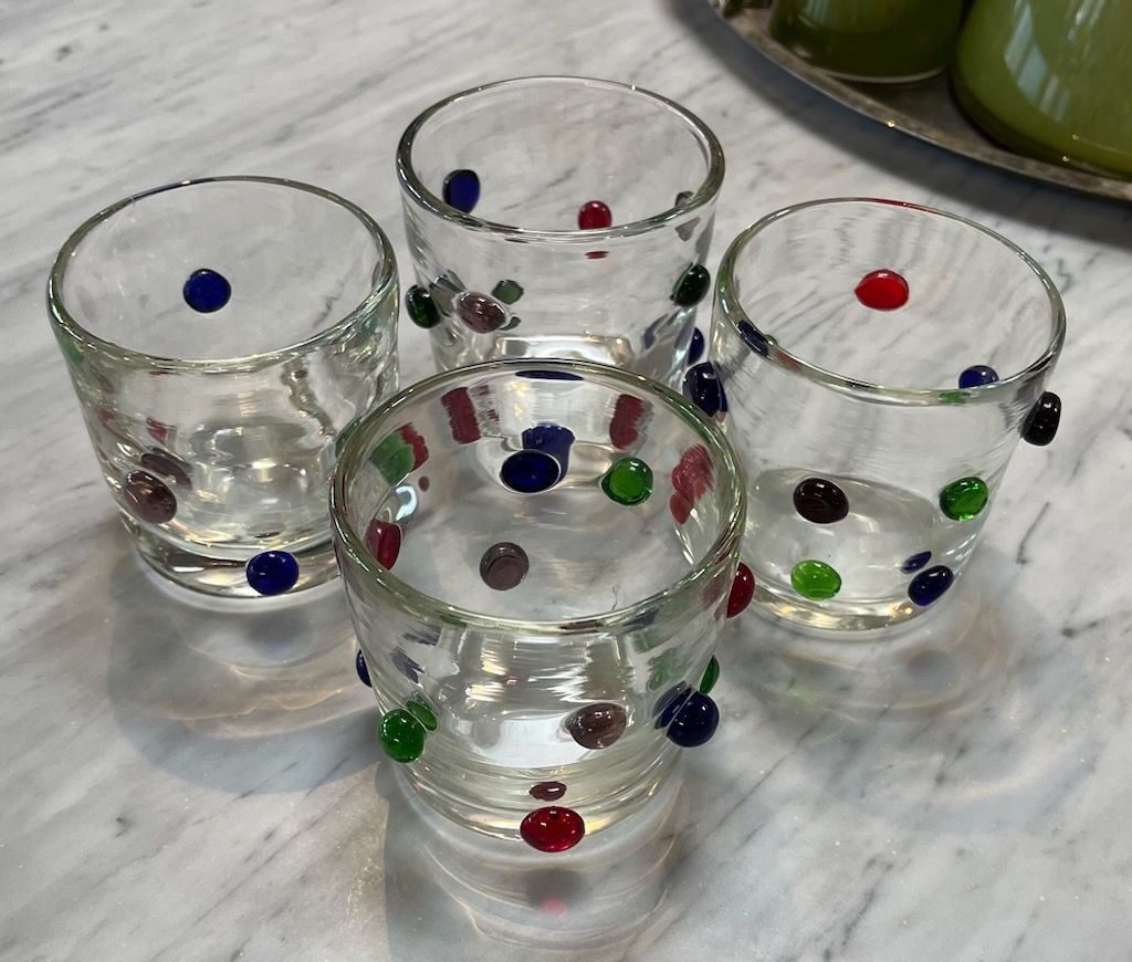 Handblown Murano Confetti Glasses SET OF 5