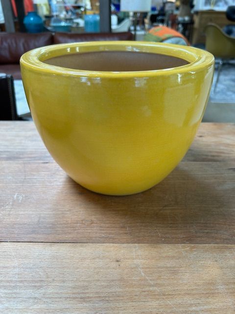 MCM yellow Ceramic Planter