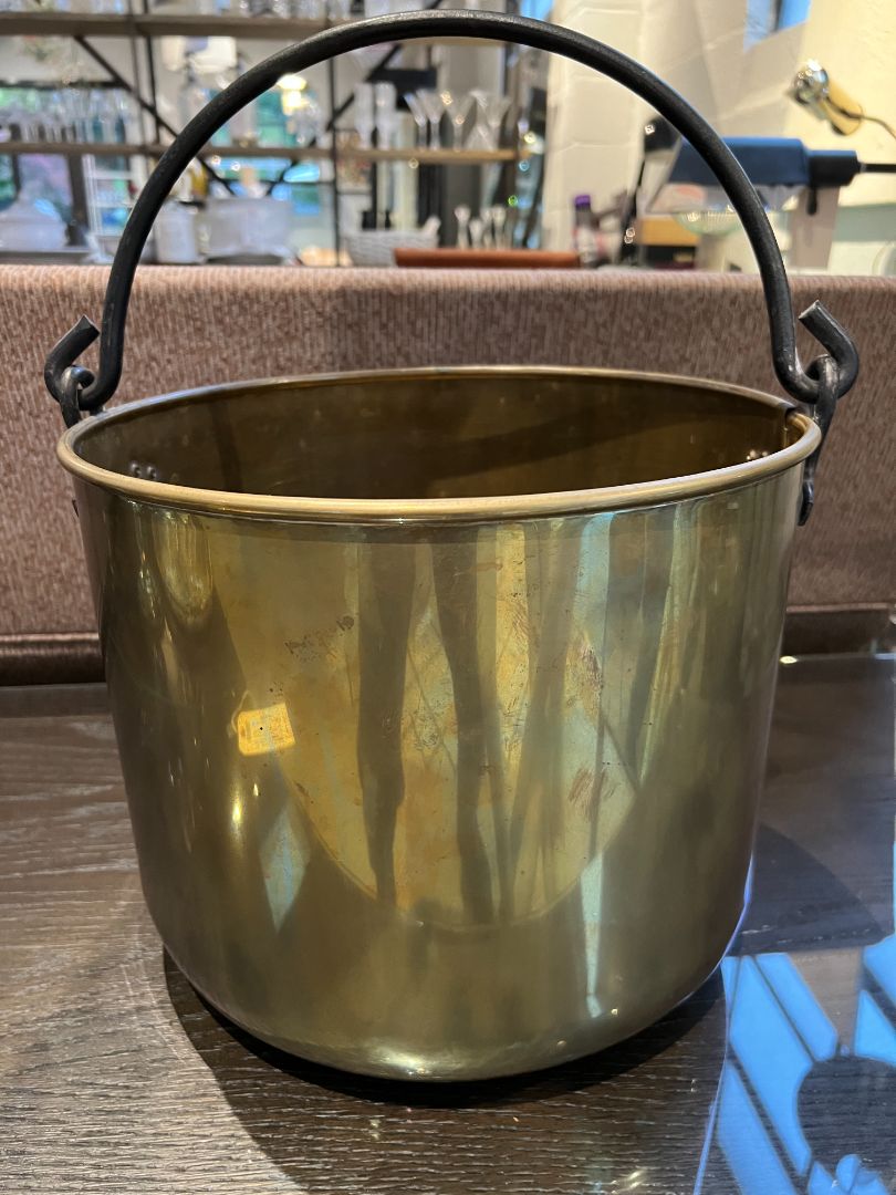 Large Vintage Brass  Pot