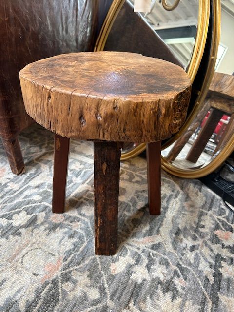 Rustic Teak Stump Side Table