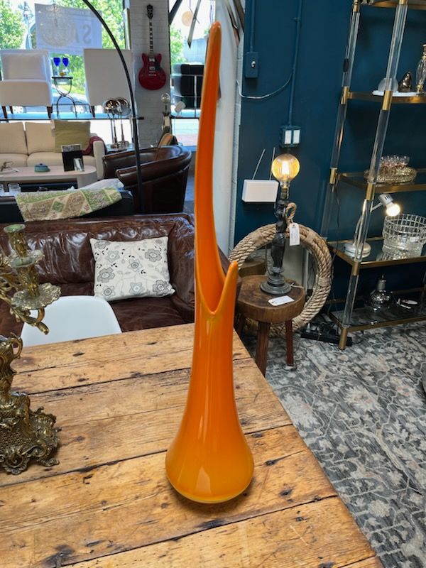 Vintage Monumental Orange Stretch Vase