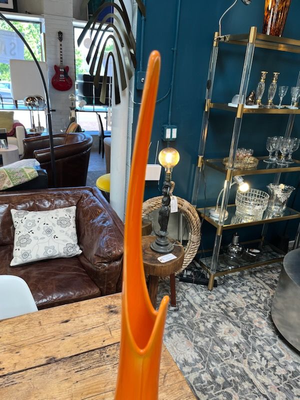 Vintage Monumental Orange Stretch Vase