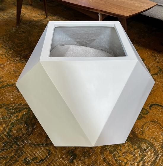 West Elm Faceted Modern Fiberstone Indoor/Outdoor Planter