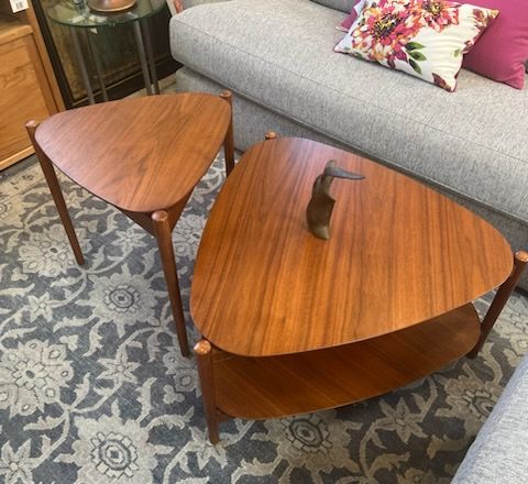 Retro Walnut Tripod Small Table