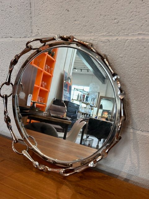 Vintage Chain Link and Mirror Tray