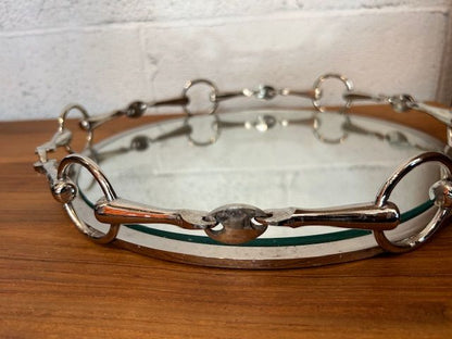 Vintage Chain Link and Mirror Tray