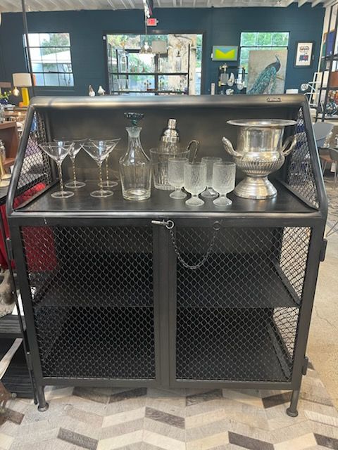 RH Vintage French Factory Bar Cart