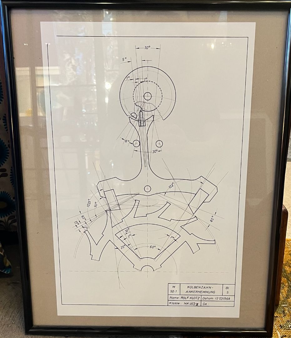 Clock Movement Mechanism. Vintage German Graduation Study.