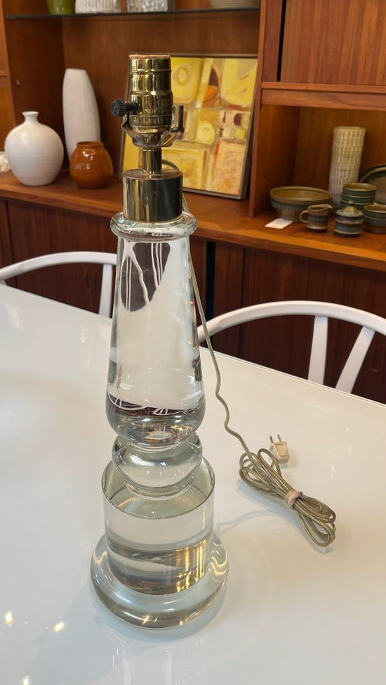 Vintage Clear Murano Glass Table Lamp