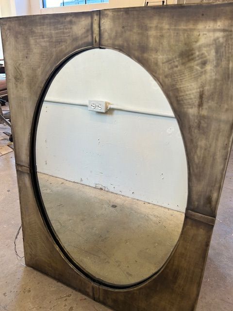 Vintage Brass Wrapped Mirror