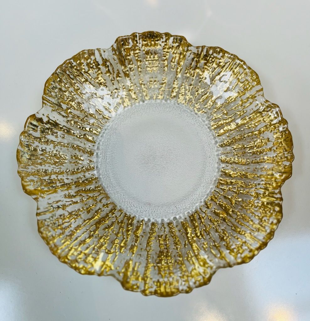 Vietri Rufolo Gold Glass Dish Set of 8