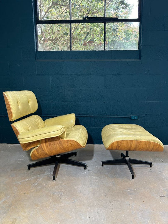 Vintage Leather Eames Style Lounge Chair (1970s-1980s)