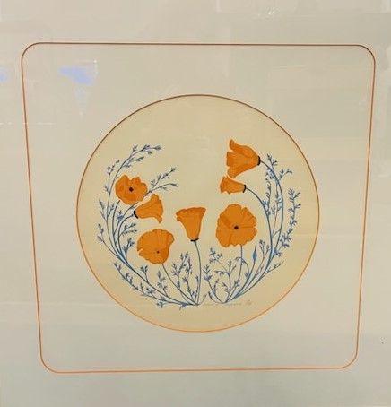 Poppies II, 17/100, signed Kamala, Dated 1976.