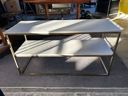 Pottery Barn Marble and Brass 2 Tier Console