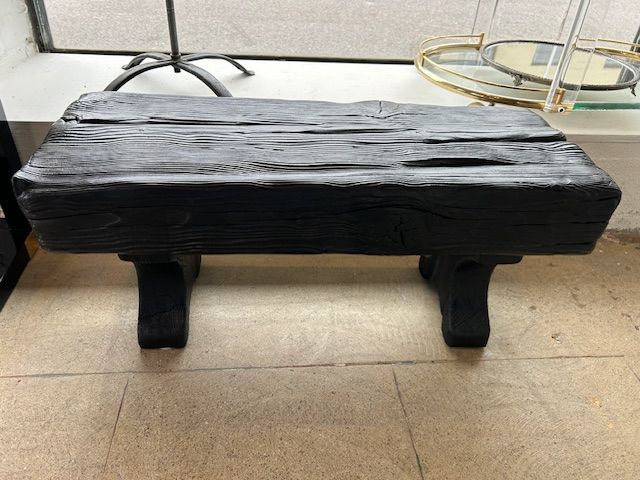 Custom Solid Ebony Finish Shou Shi Ban Coffee Table or Bench