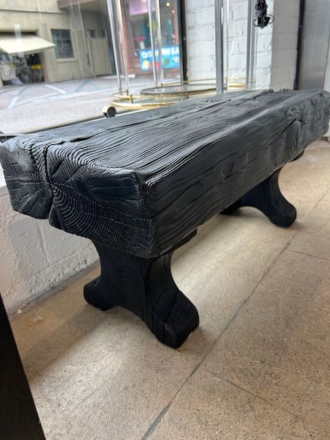 Custom Solid Ebony Finish Shou Shi Ban Coffee Table or Bench