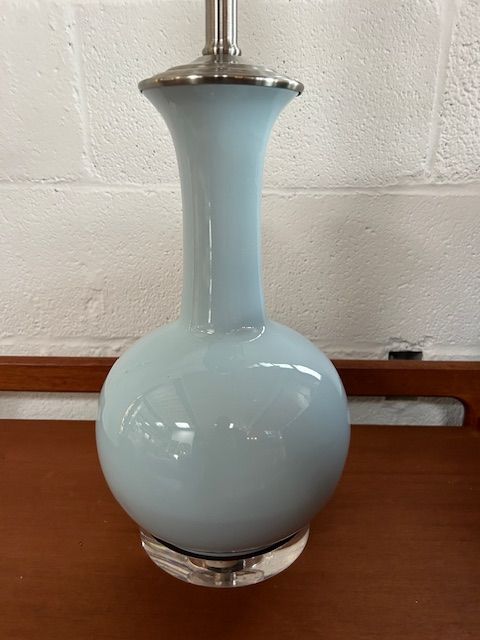 Baby Blue Glass Table Lamp