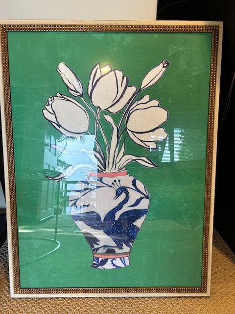 Anthropologie Framed Flowers in a Vase