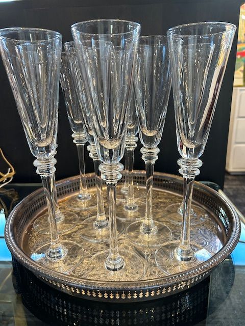 Set of 10 Modern and Heavy Champagne flutes