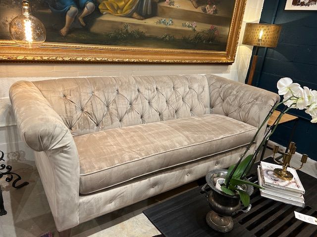 Sam Moore Custom Velvet Tufted Sofa