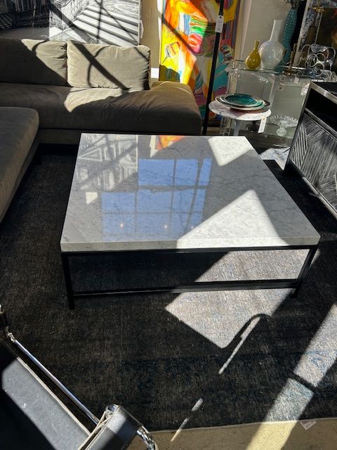 Custom Made Carerra Marble Coffee Table