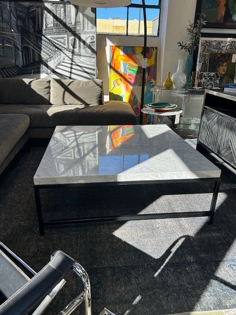 Custom Made Carerra Marble Coffee Table