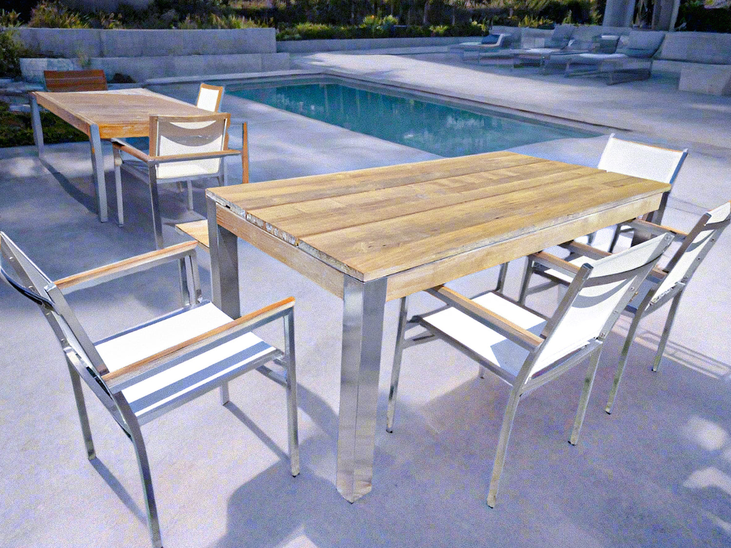 Mamagreen Vigo Dining Patio Table, Bench &amp; 4 Arm Chairs