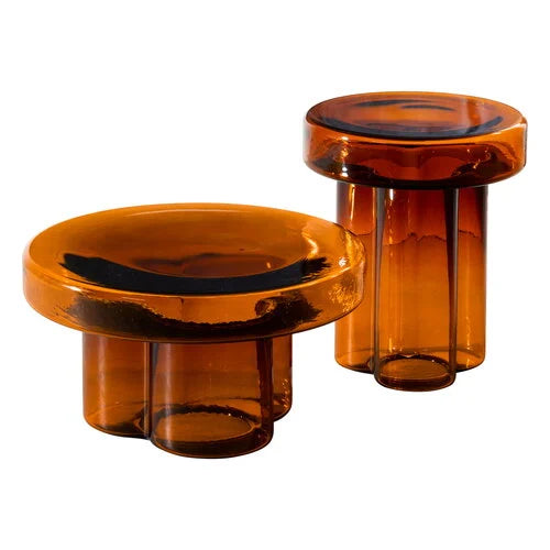 Soda Miniforms Glass Coffee Table - Replica. Amber.