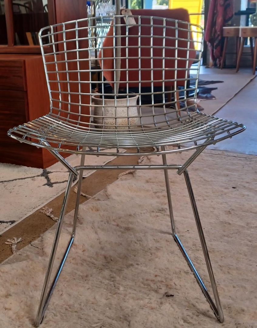 Bertoia Side Chair by Knoll (2 With Black Seat Pad)