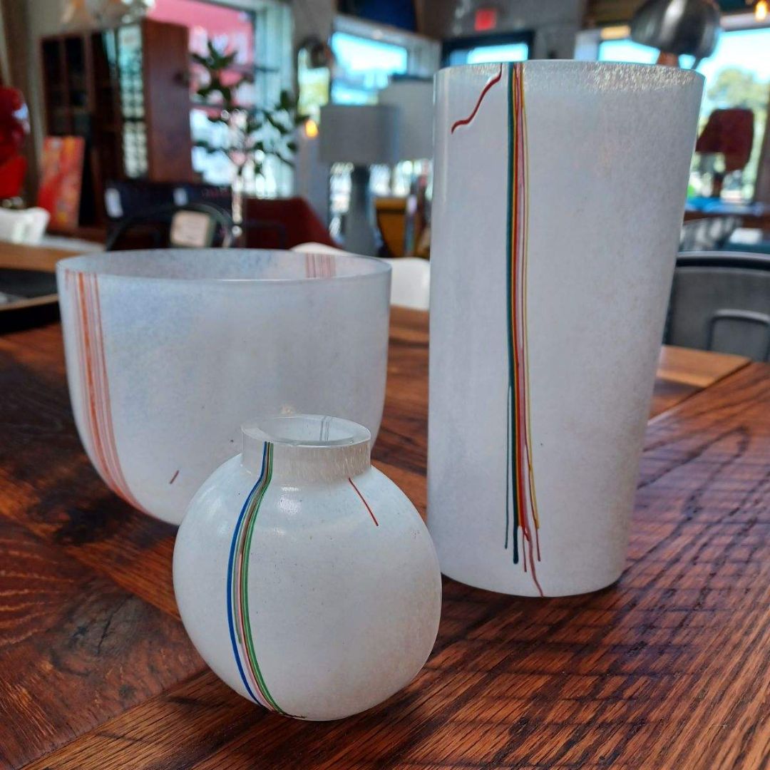 **Kosta Boda Glass Vase. White Glass. Abstract Design.