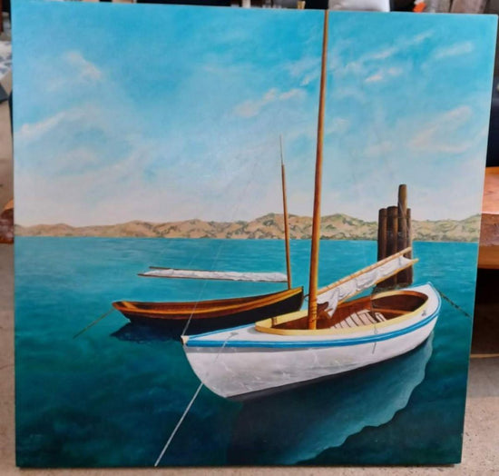 Original Oil On Canvas By Linda Olive (Marin Artist), 36"W x36"H