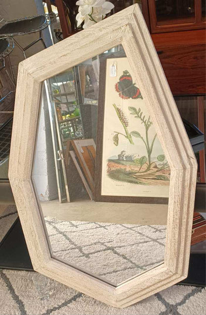 **Palecek Asymmetric Mirror. Washed Cream Frame.