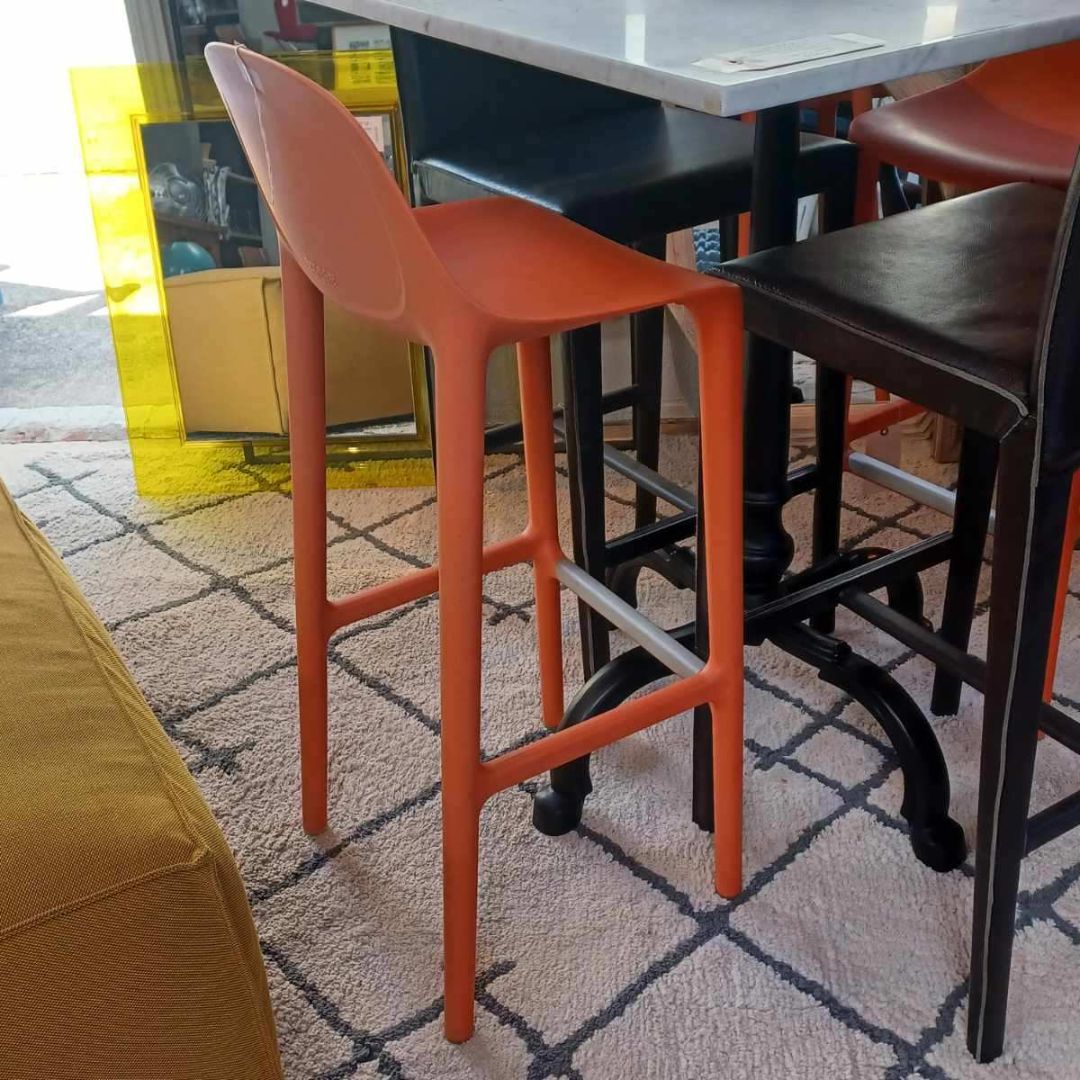 **DWR Broom Stools. Phillipe Stark for Emeco. Orange.