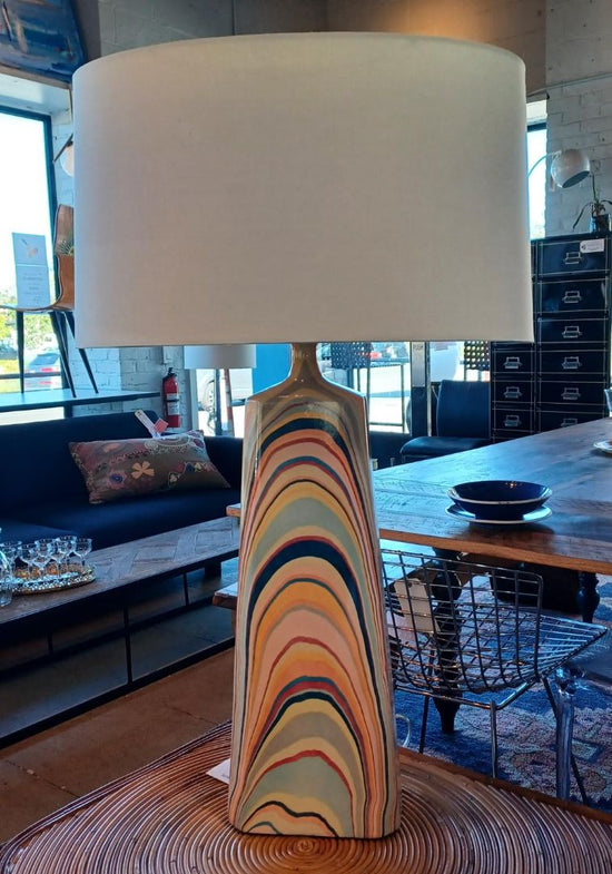 Technicolor Table Lamp With Oval shade