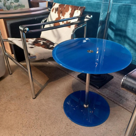 Italian Blue Glass Side Table