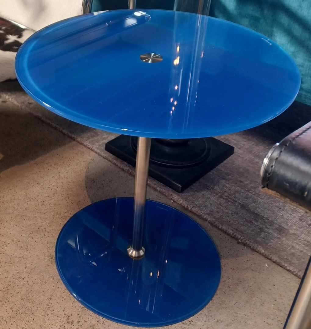 Italian Blue Glass Side Table