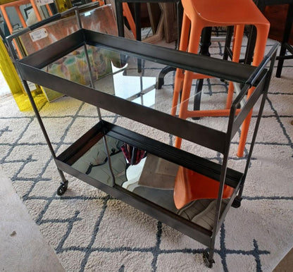 Crate &amp; Barrel Bar Cart. Mirrored.