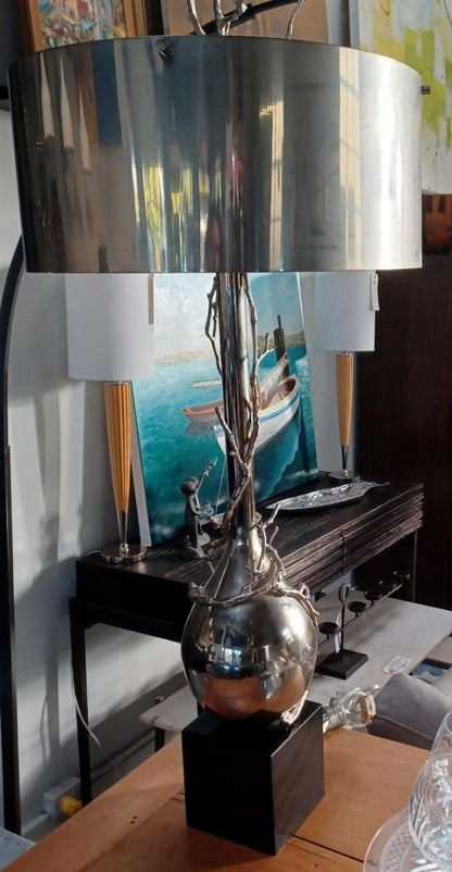 Global Views Twig Bulb Table Lamp. Nickel Finish.