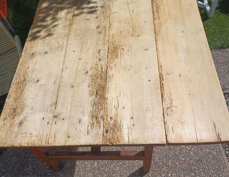 Antique French Worm Table. One Drop Leaf.