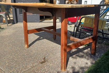 Antique French Worm Table. One Drop Leaf.