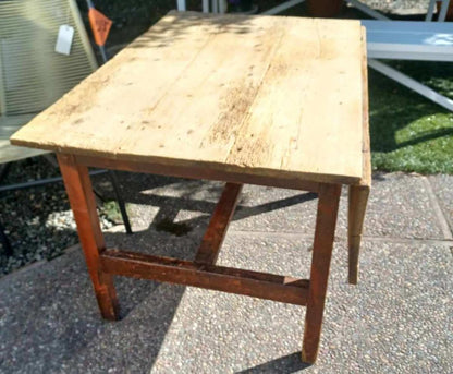 Antique French Worm Table. One Drop Leaf.