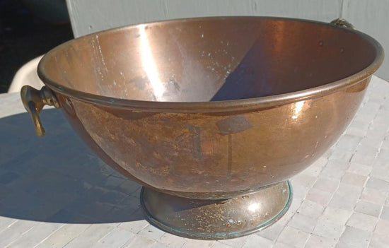 Vintage Copper Container With Brass Handles