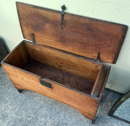 Antique Coffer, 6 Plank Sword Chest, English, Oak. 1650&