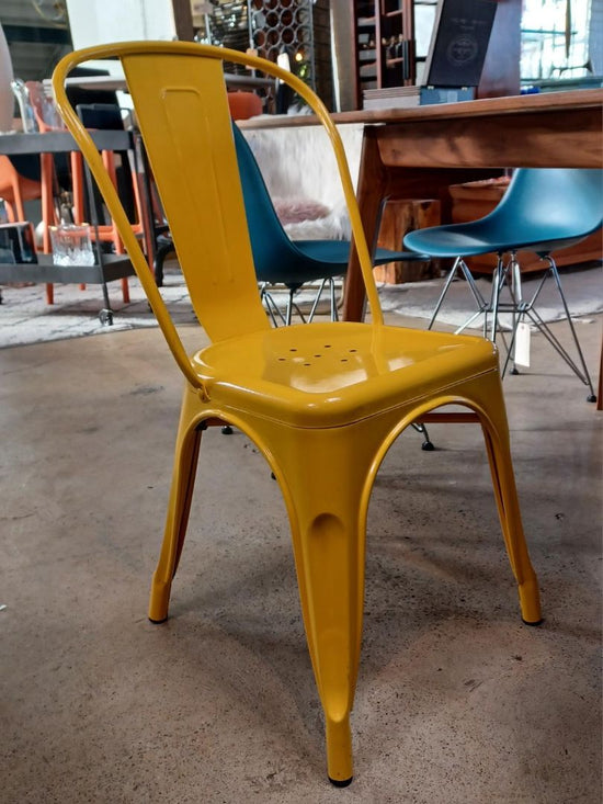 Tolix Style Chair In Yellow. Price EACH.