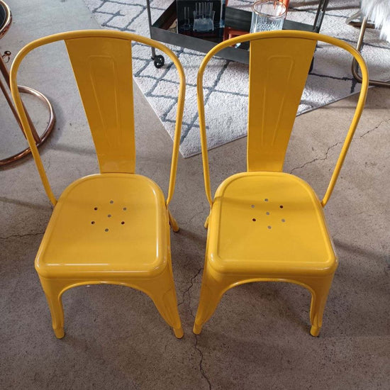 Tolix Style Chair In Yellow. Price EACH.