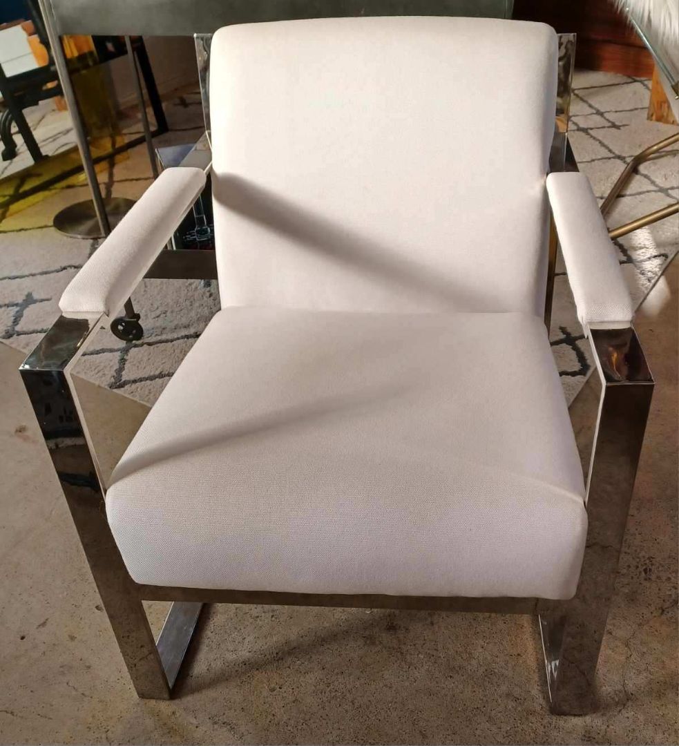 Palecek Chair. Chrome Base.