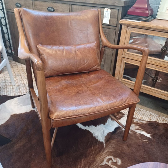 Nola Club Chair. Brown Leather.